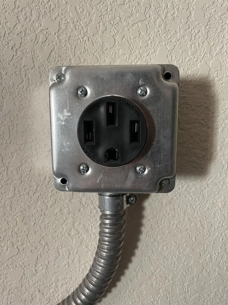 NEMA 14-50 outlet installed for Electrical Panel Upgrade in Thruston